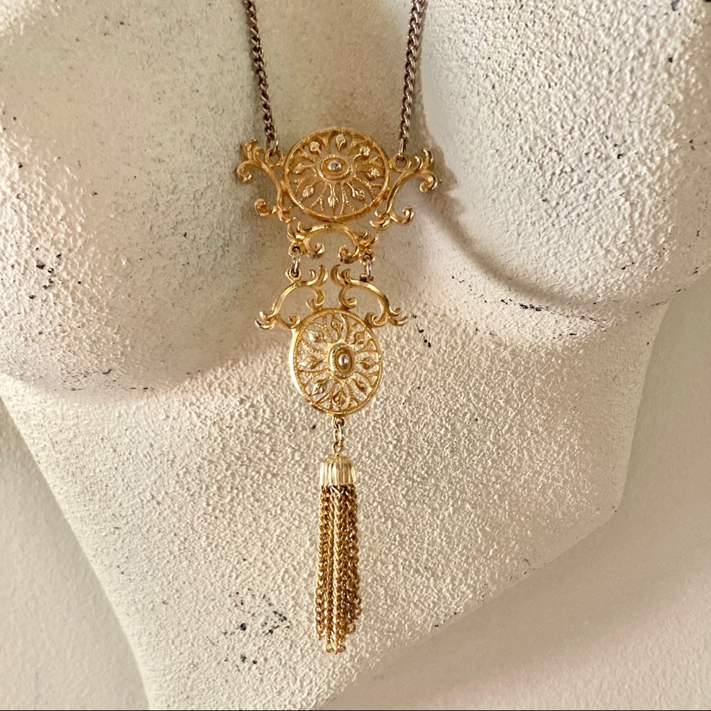 Vintage Gold Necklace with Tassel
